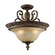 Halsey 3 Light 19 inch Burnt Bronze Semi Flush Mount Ceiling Light