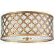Hortensio 2 Light 15 inch Bronzed Gold Flush Mount Ceiling Light