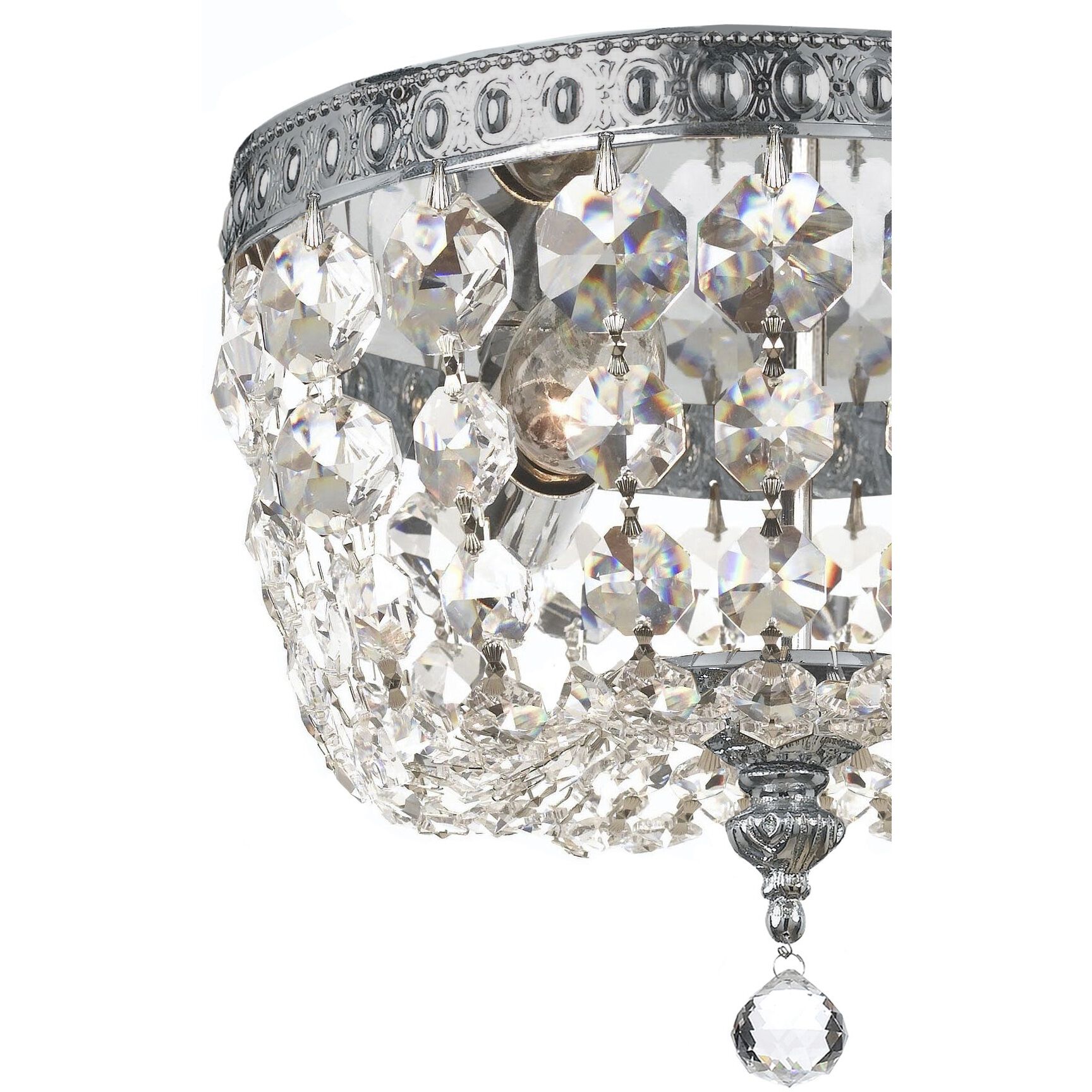 Everett 2 Light 8 inch Chrome Flush Ceiling Light