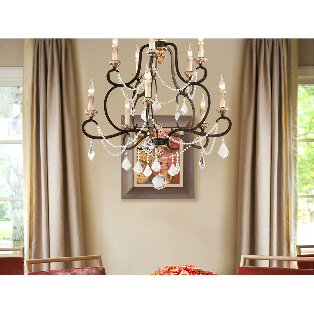 Carolus 10 Light 32 inch Parisian Bronze Chandelier Ceiling Light