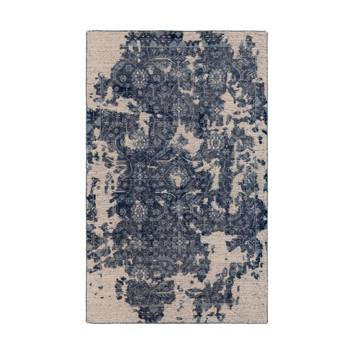 Vevina 36 X 24 inch Medium Gray/Navy/Cream Rugs, Wool