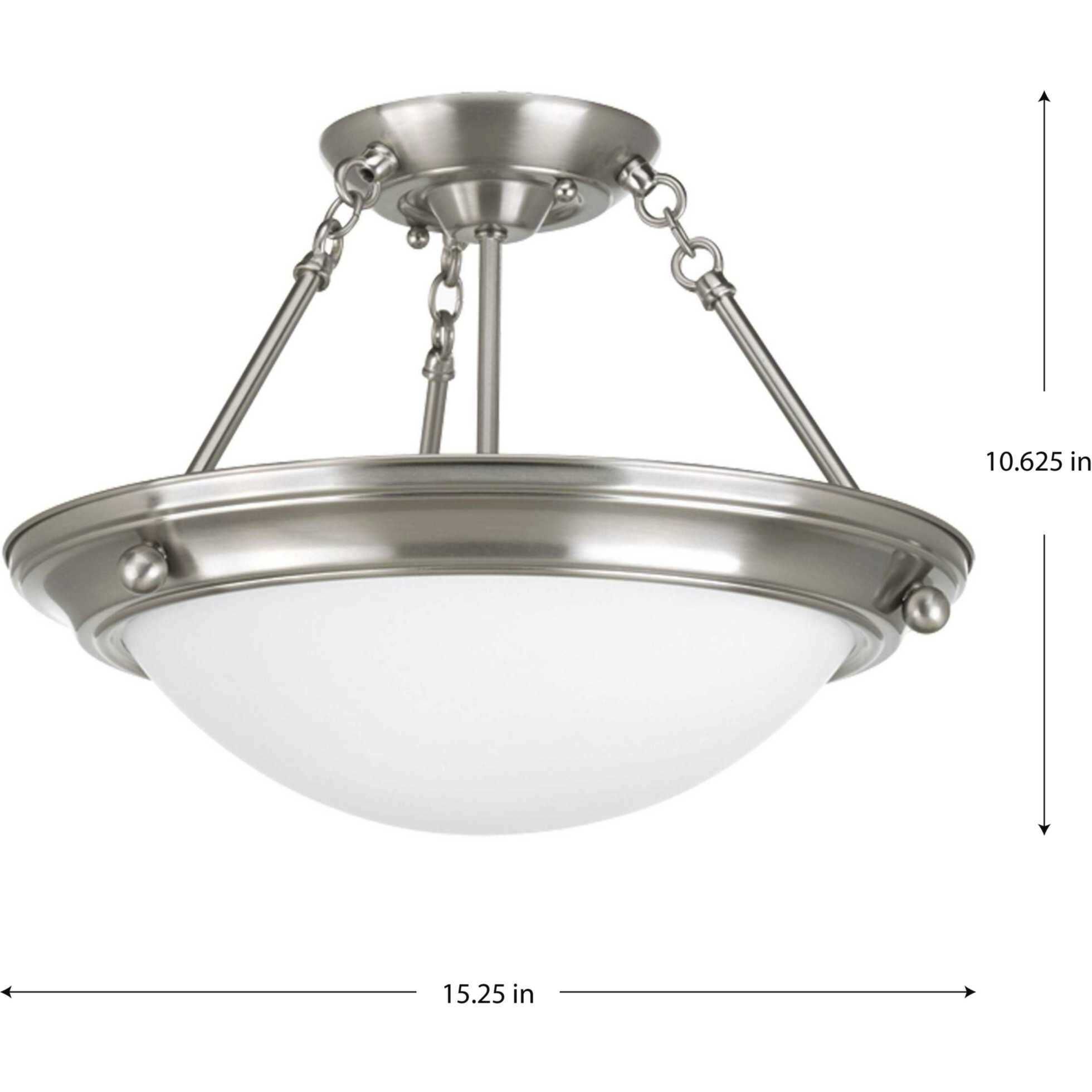 Tucker 2 Light 15.25 inch Brushed Nickel Flush Mount Ceiling Light