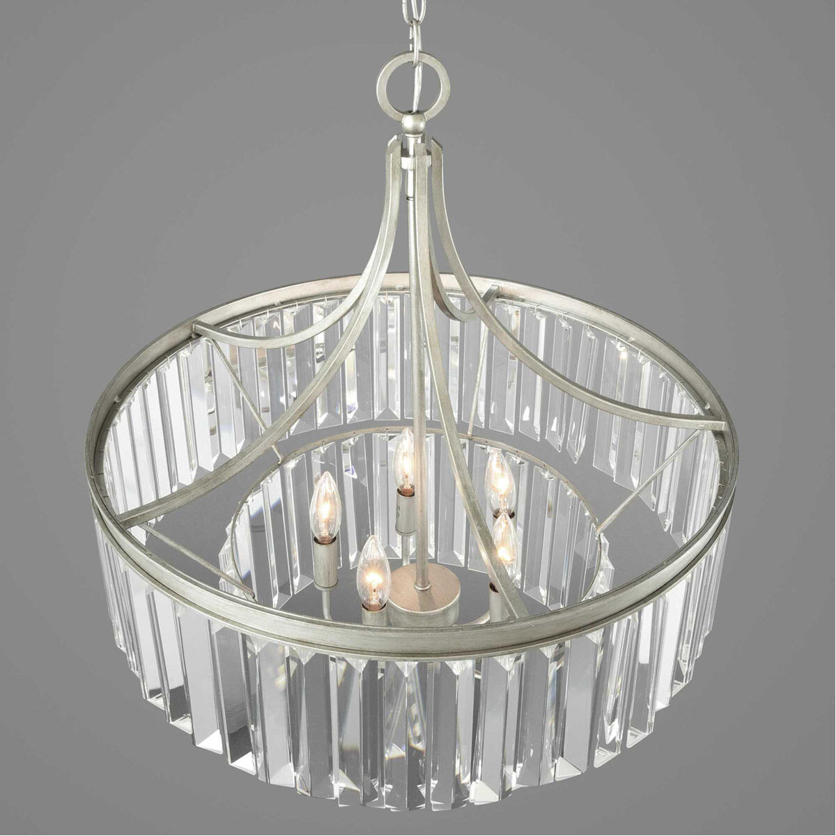 Benedict 5 Light 22.25 inch Silver Ridge Pendant Ceiling Light, Design Series