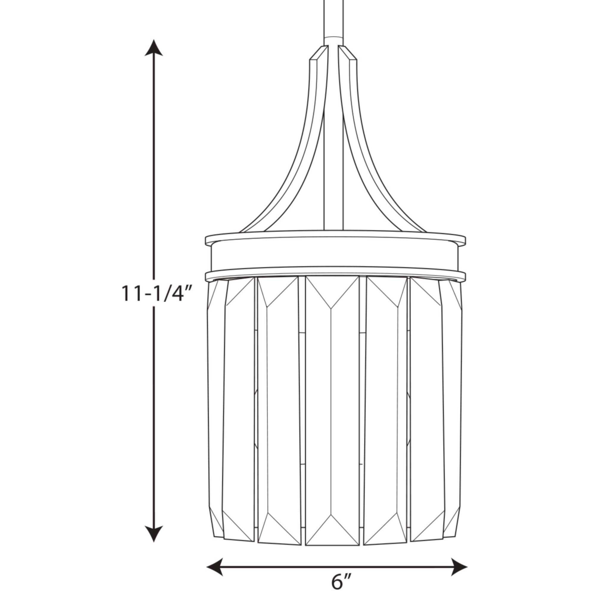 Benedict 1 Light 6 inch Silver Ridge Mini-Pendant Ceiling Light, Design Series