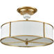 Wyndam 3 Light 16 inch Antique Gold Leaf Semi Flush Mount Ceiling Light