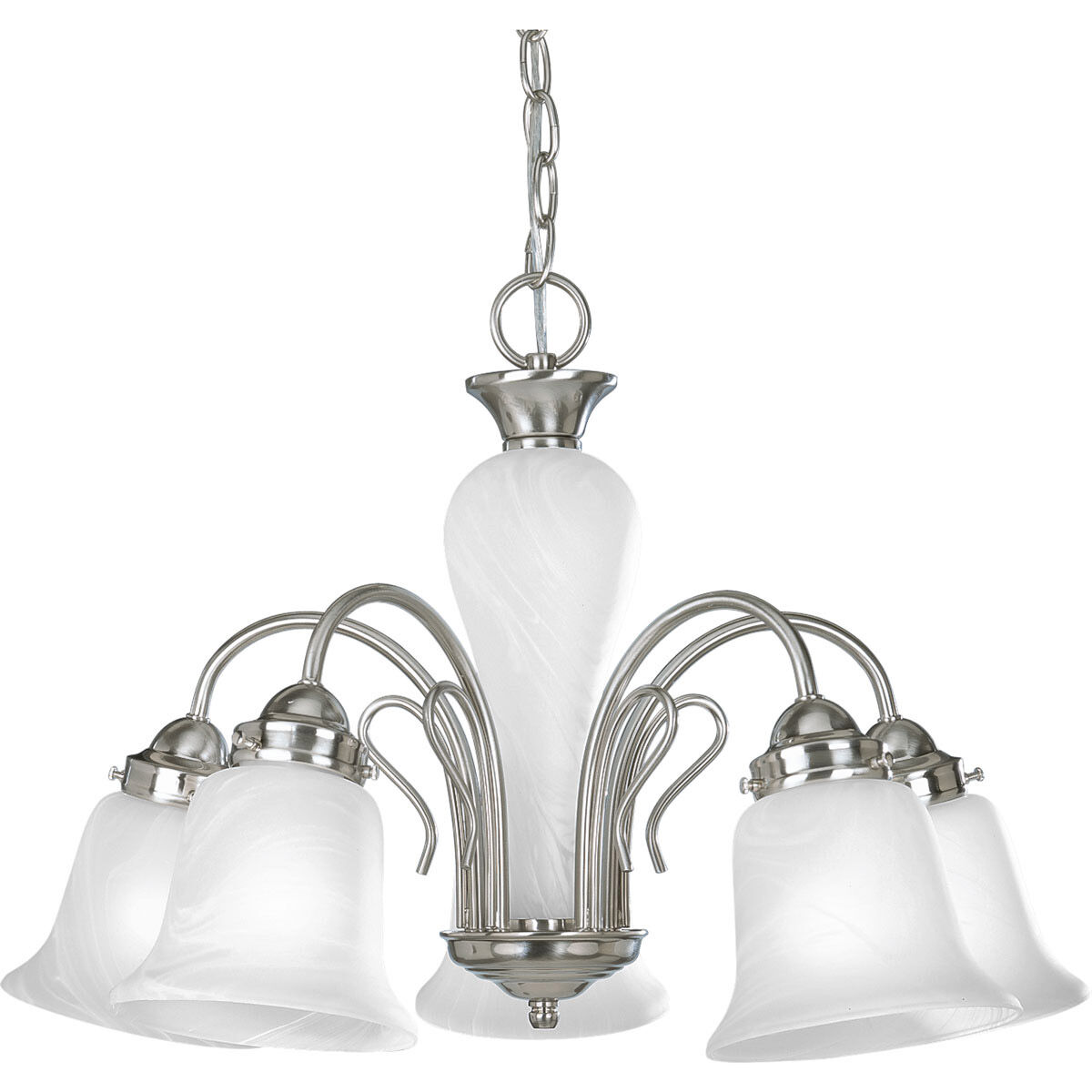 Lang 5 Light 22.75 inch Brushed Nickel Chandelier Ceiling Light