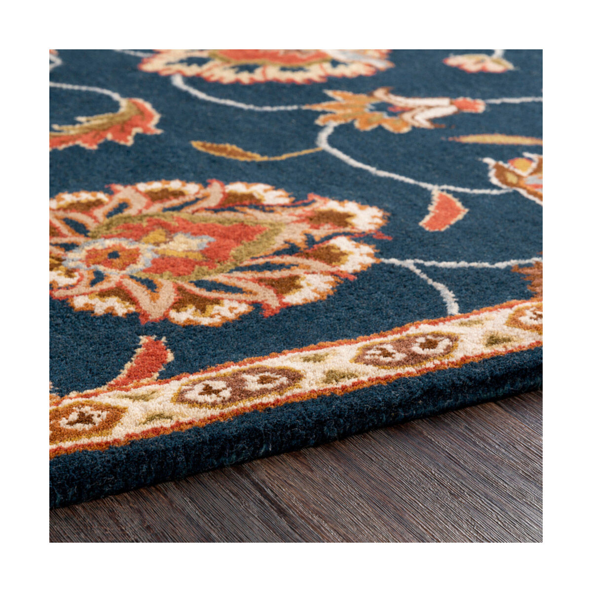 Edda 48 X 48 inch Navy/Khaki/Rust/Tan/Dark Brown Rugs, Wool