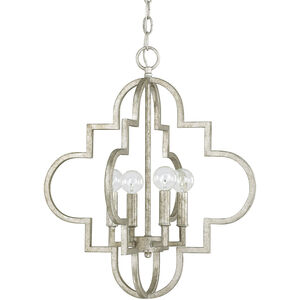 Nydia 4 Light 18 inch Antique Silver Pendant Ceiling Light