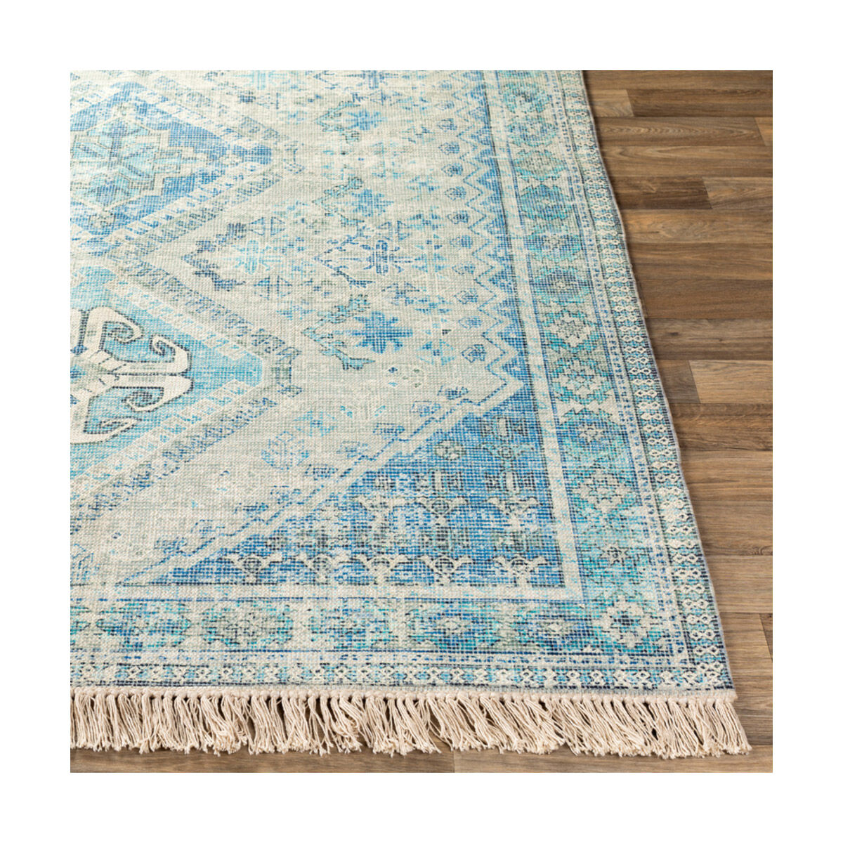 Sabene 108 X 72 inch Aqua Rug, Rectangle