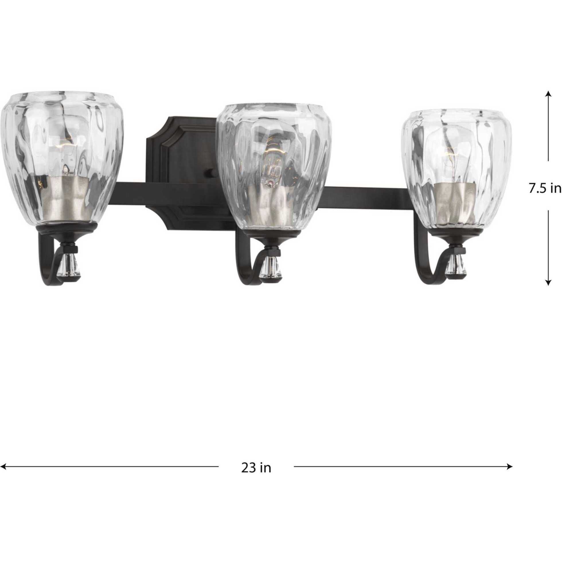 Kenley 3 Light 23 inch Antique Bronze Bath Vanity Wall Light