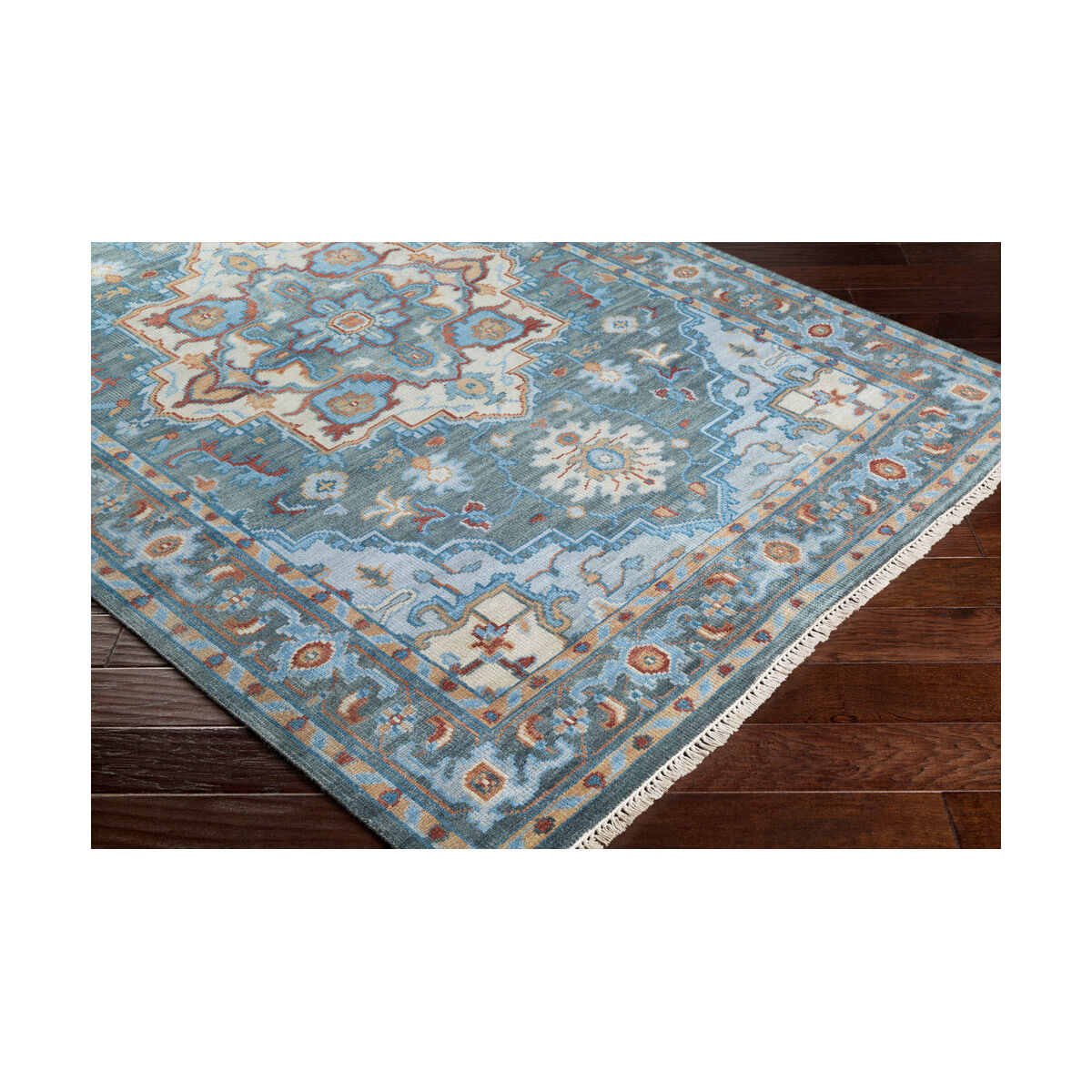 Ace 108 X 72 inch Dark Green/Bright Blue/Sky Blue/Light Gray/Butter Rugs, Wool