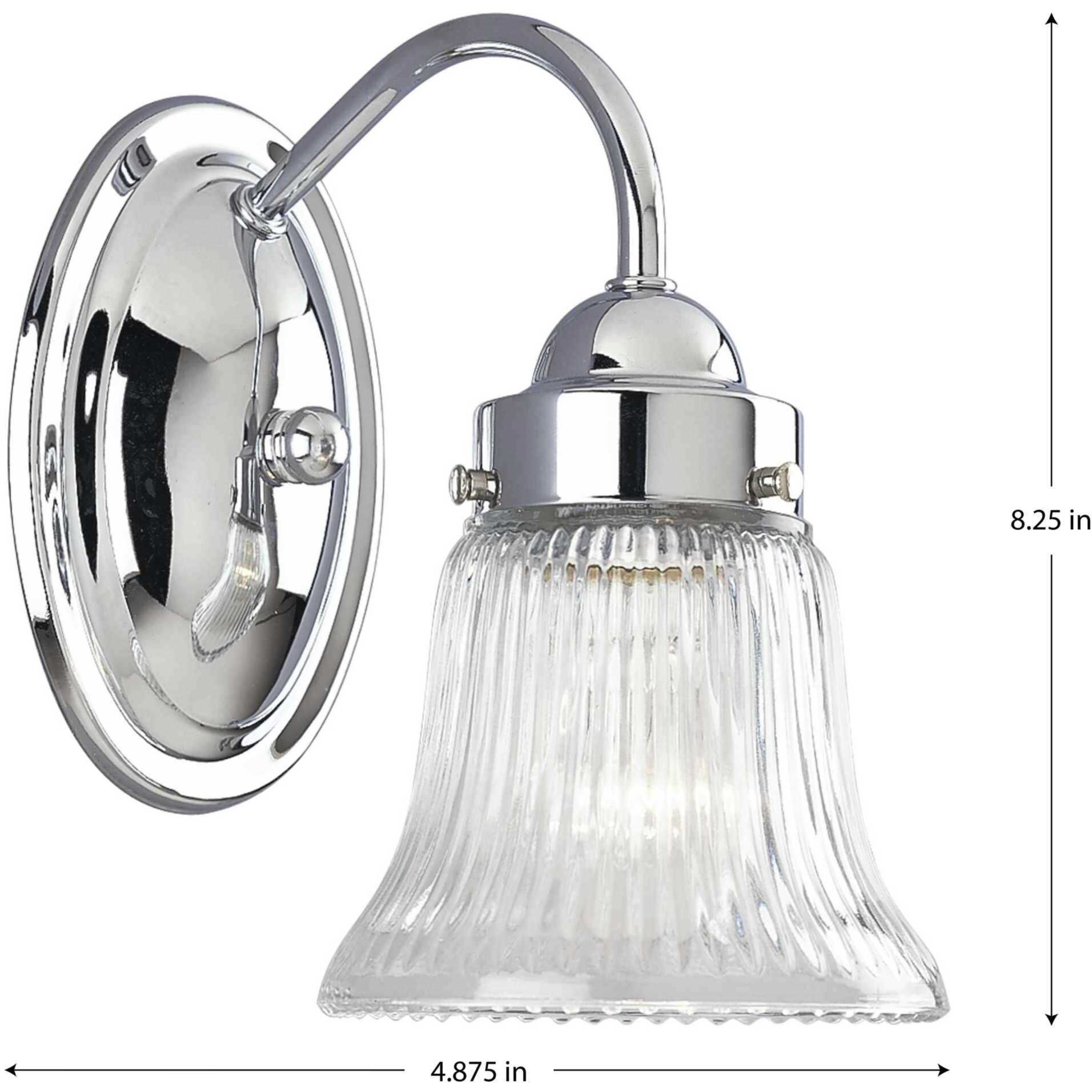 Clarence 1 Light 4.88 inch Polished Chrome Bath Vanity Wall Light