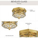 Petronella 3 Light 9.75 inch Polished Brass Flush Mount Ceiling Light