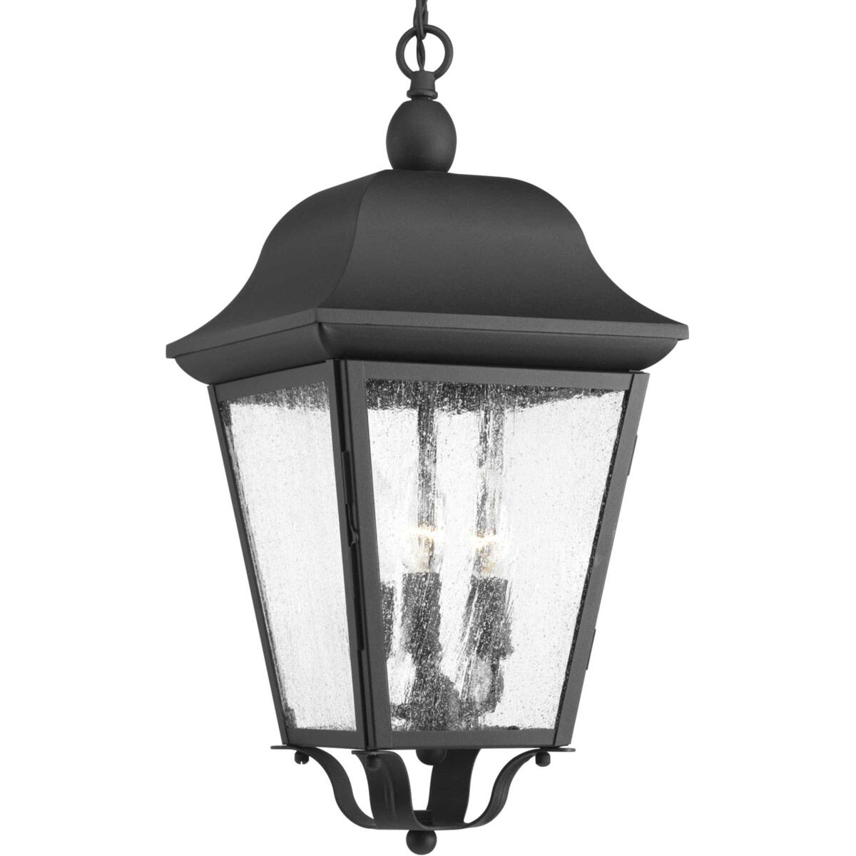 Orman 3 Light 9.5 inch Textured Black Outdoor Hanging Lantern, Design Series