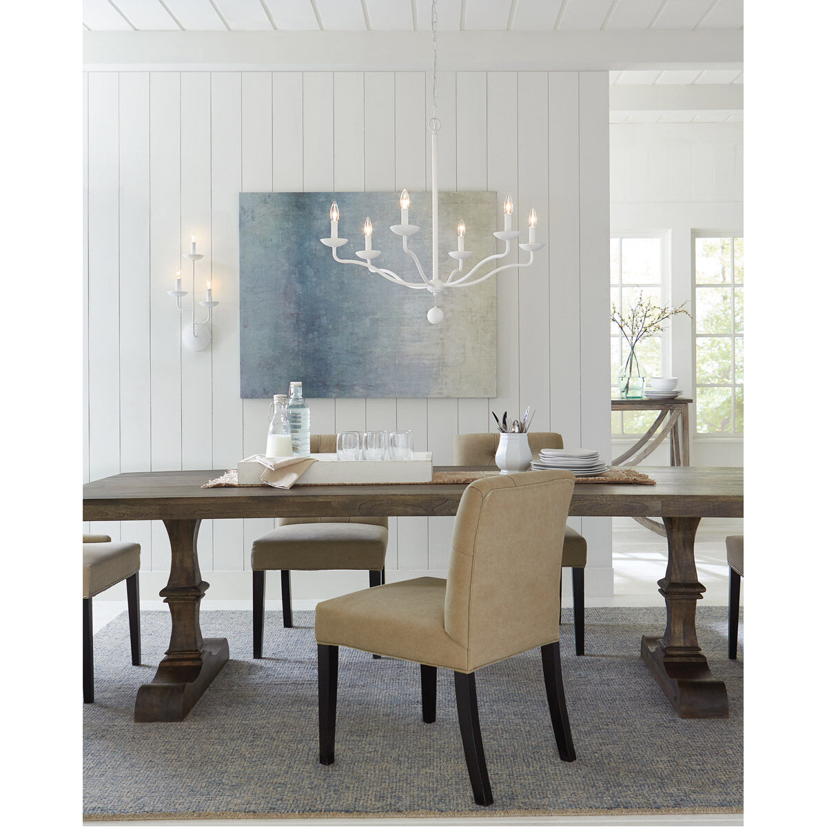 Ultima 6 Light 32.5 inch Plaster White Chandelier Ceiling Light