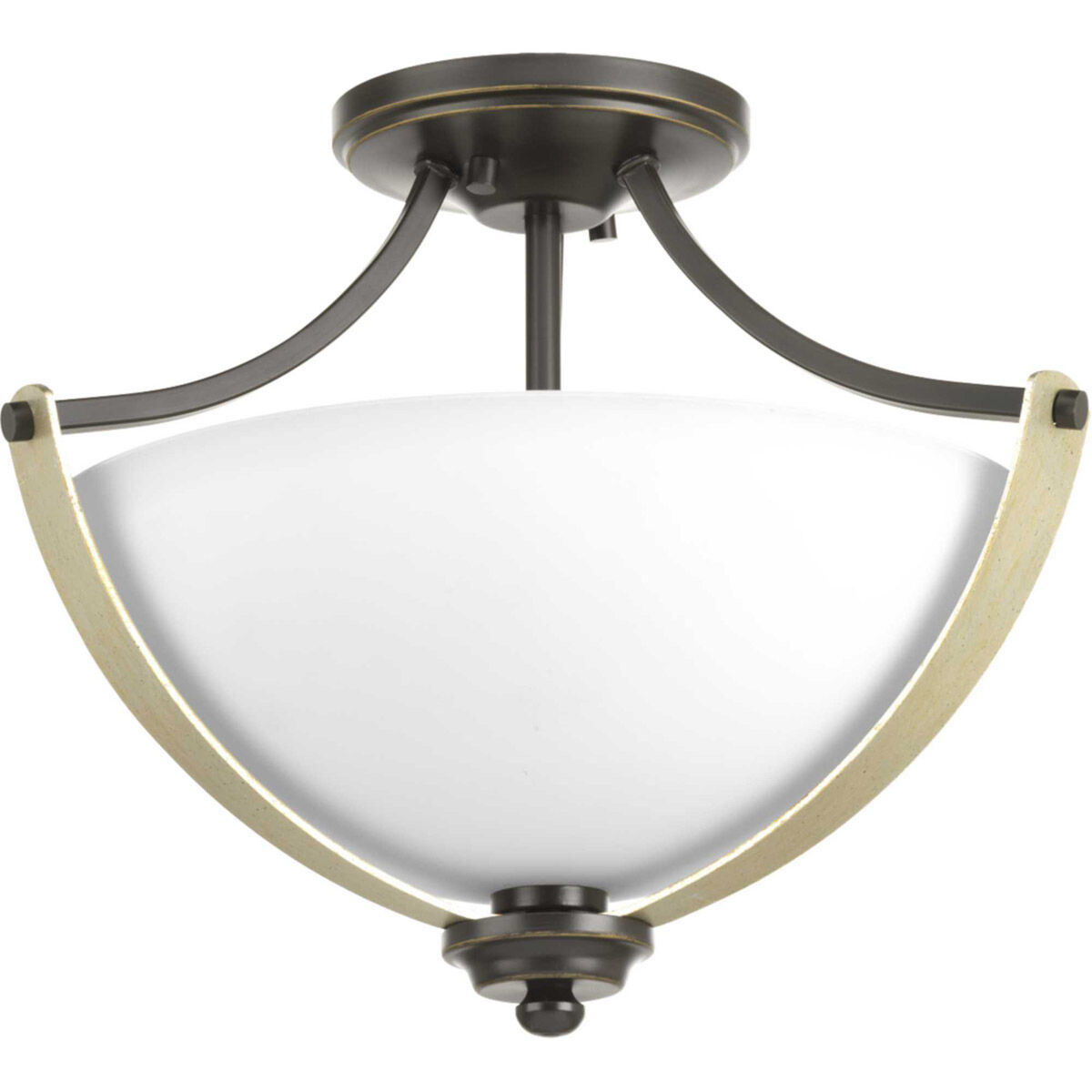 Vanora 2 Light 15.63 inch Antique Bronze Semi-Flush Mount Convertible Ceiling Light, Design Series