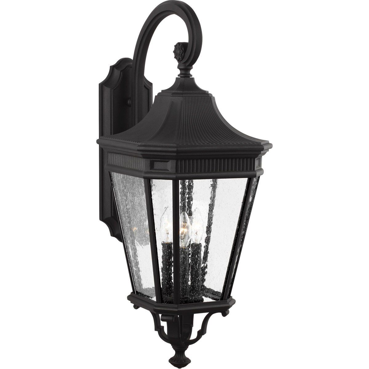 Quade 3 Light 30 inch Black Outdoor Wall Lantern