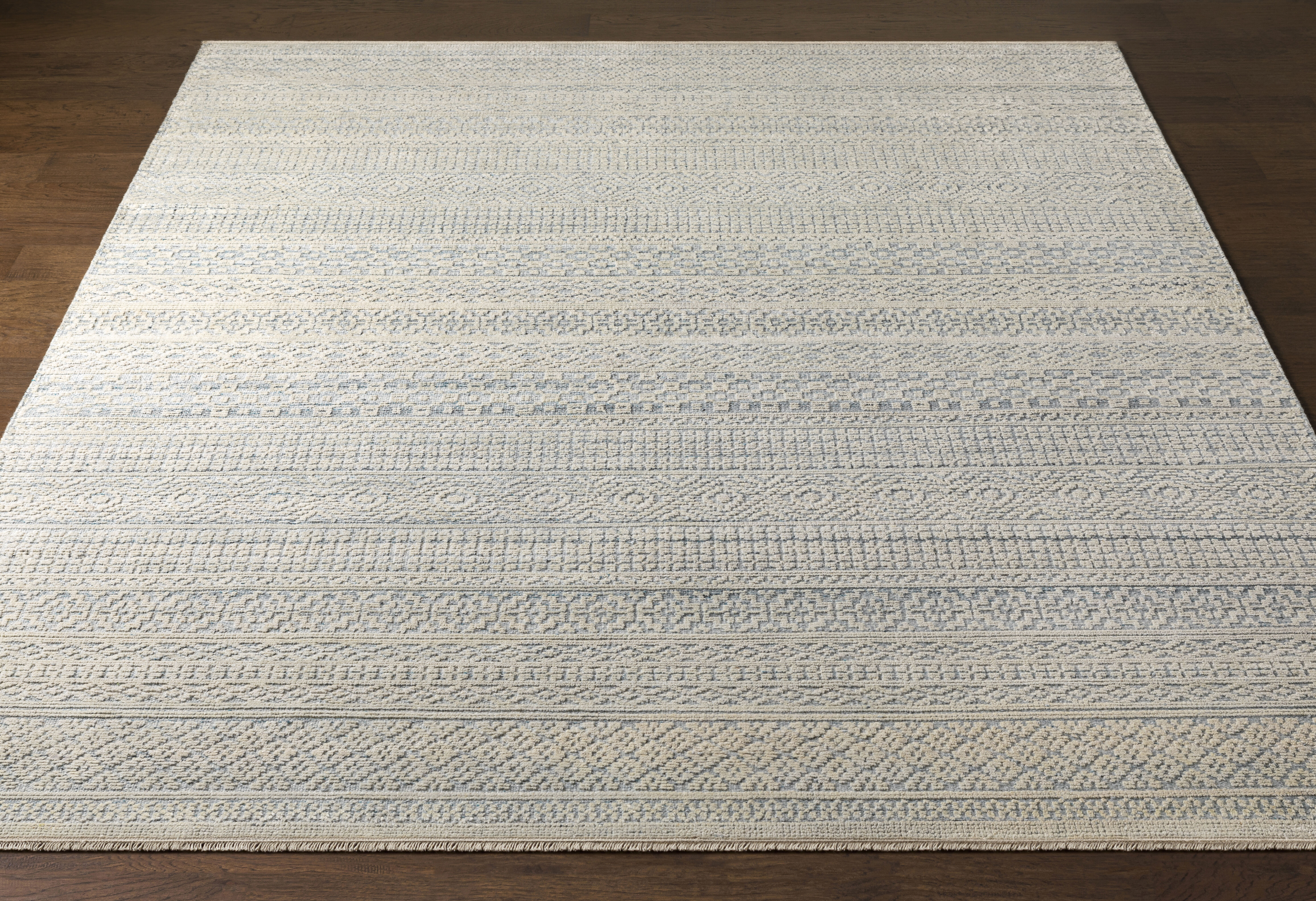 Hollis 120 X 96 inch Ice Blue Rug, Rectangle