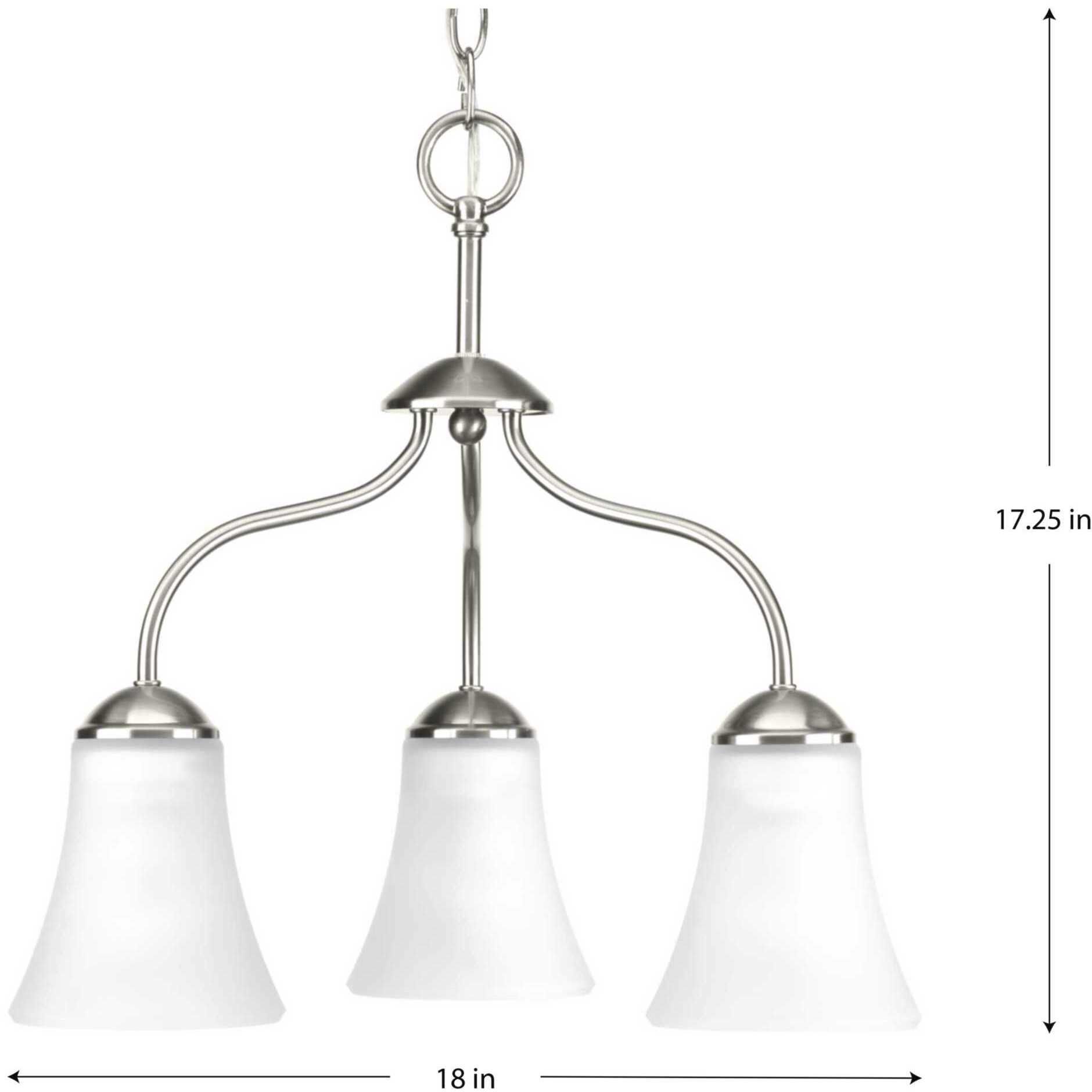 Cady 3 Light 18 inch Brushed Nickel Chandelier Ceiling Light