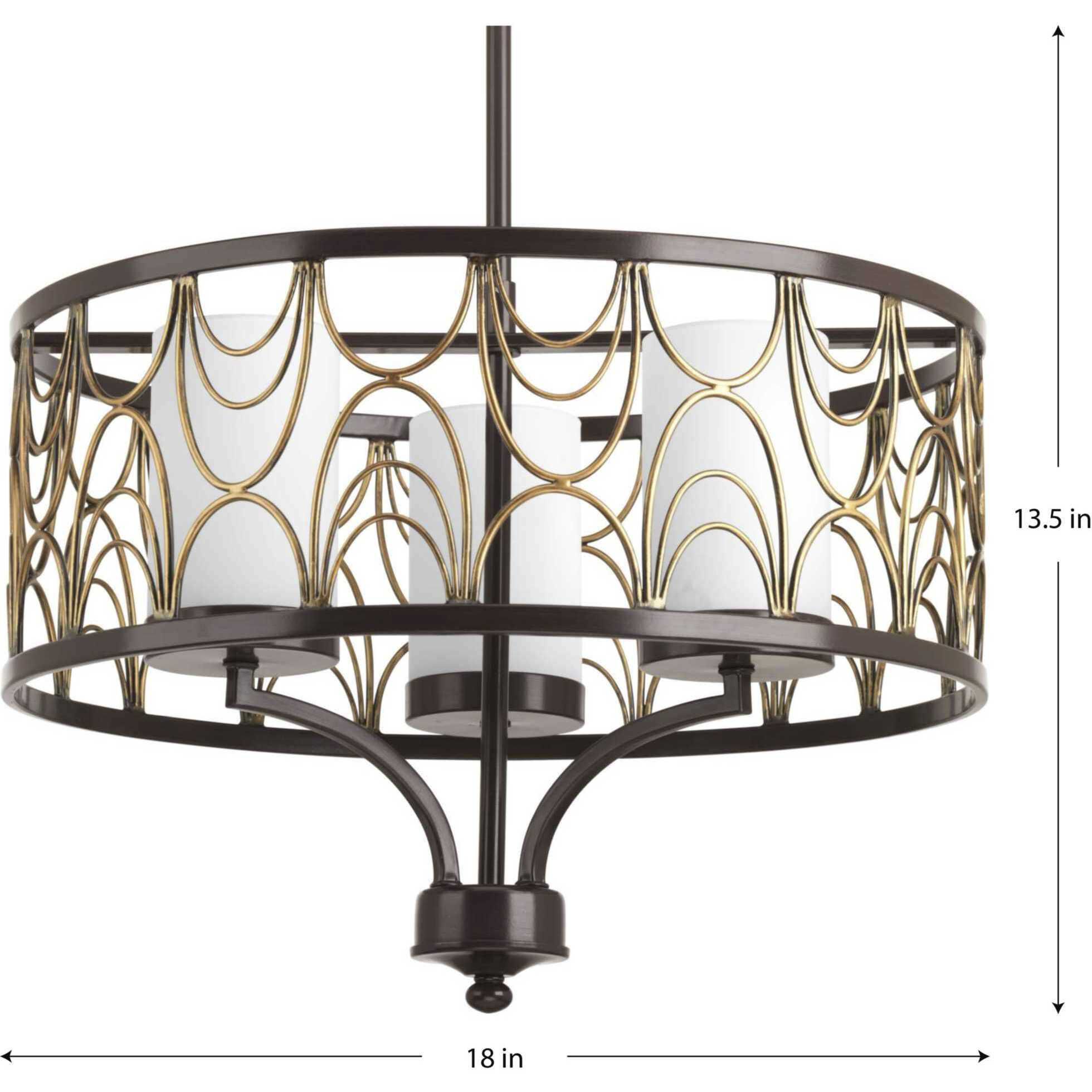 Adalbert 3 Light 18 inch Antique Bronze Chandelier Ceiling Light