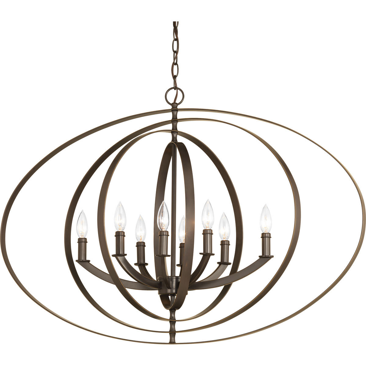 Buster 8 Light 14.25 inch Antique Bronze Foyer Pendant Ceiling Light
