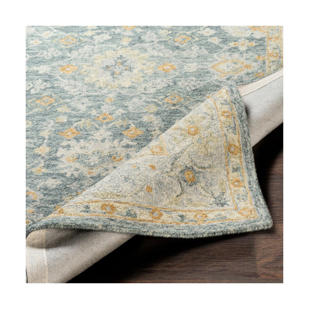 Jocosa 36 X 24 inch Dark Green/Sea Foam/Khaki/Tan/Ice Blue Rugs, Rectangle