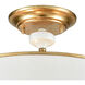 Wyndam 3 Light 16 inch Antique Gold Leaf Semi Flush Mount Ceiling Light