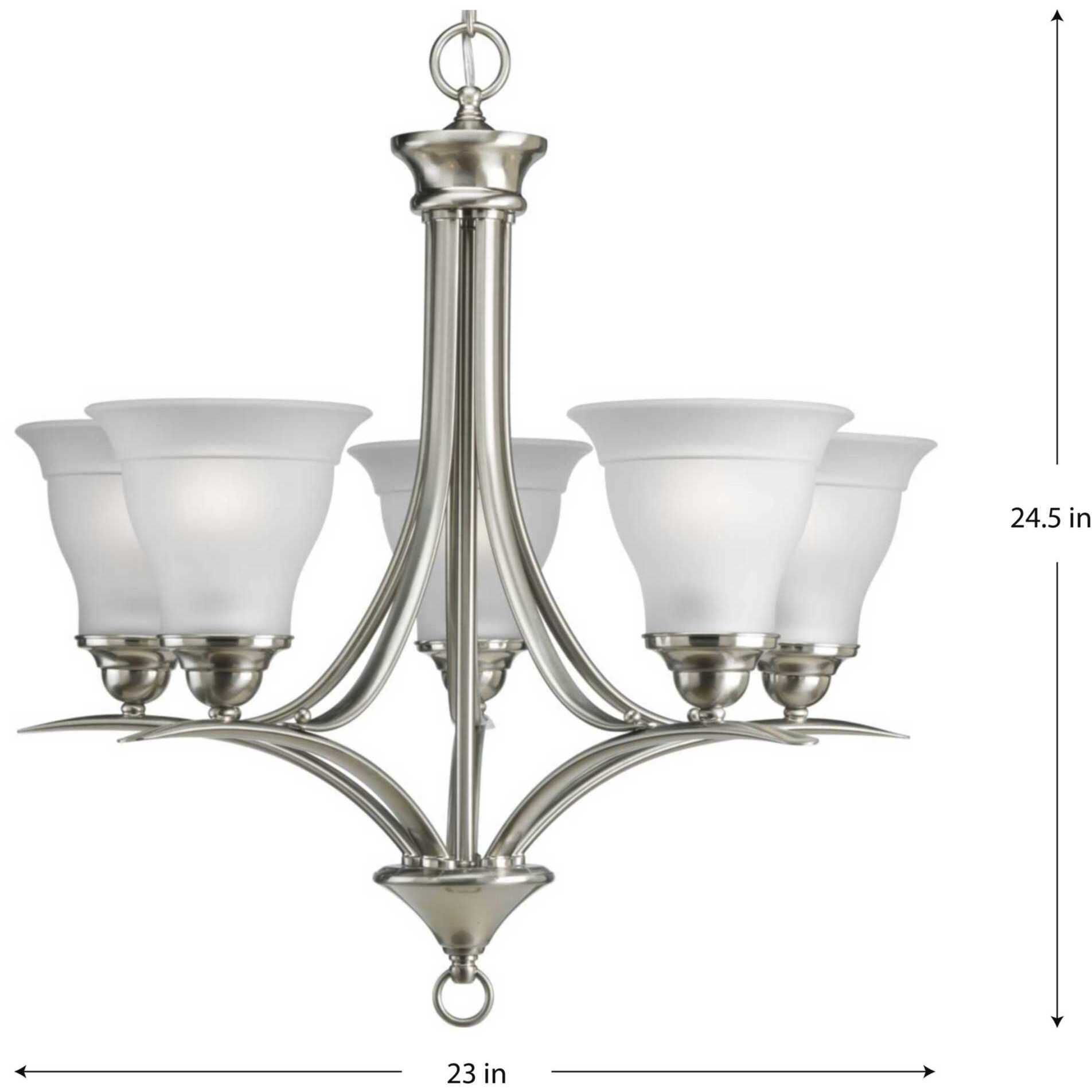 Nerissa 5 Light 23 inch Brushed Nickel Chandelier Ceiling Light