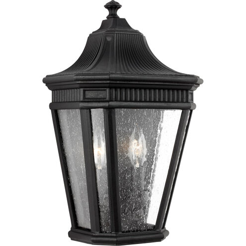Quade 2 Light 16 inch Black Outdoor Wall Lantern