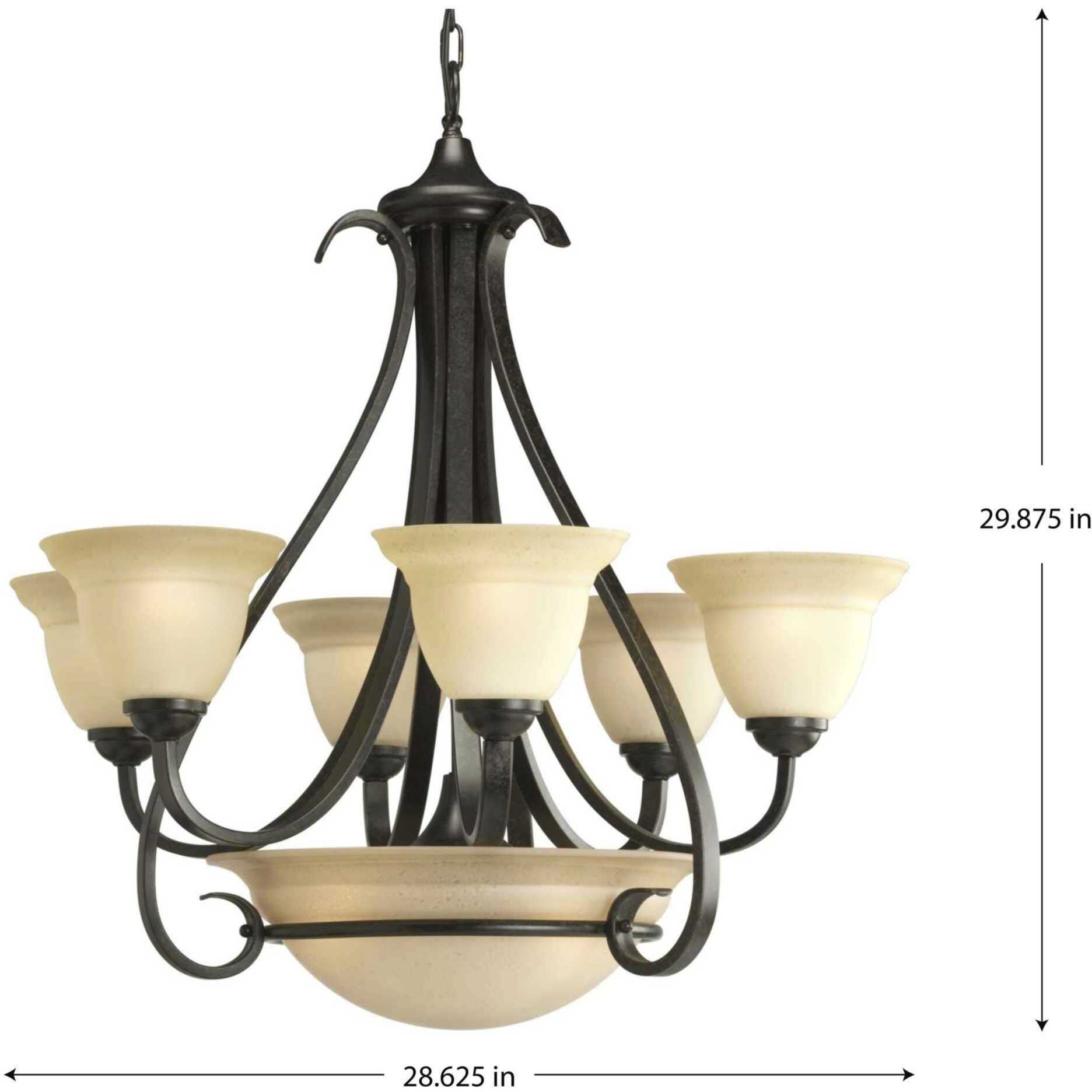 Slade 6 Light 28.63 inch Forged Bronze Chandelier Ceiling Light
