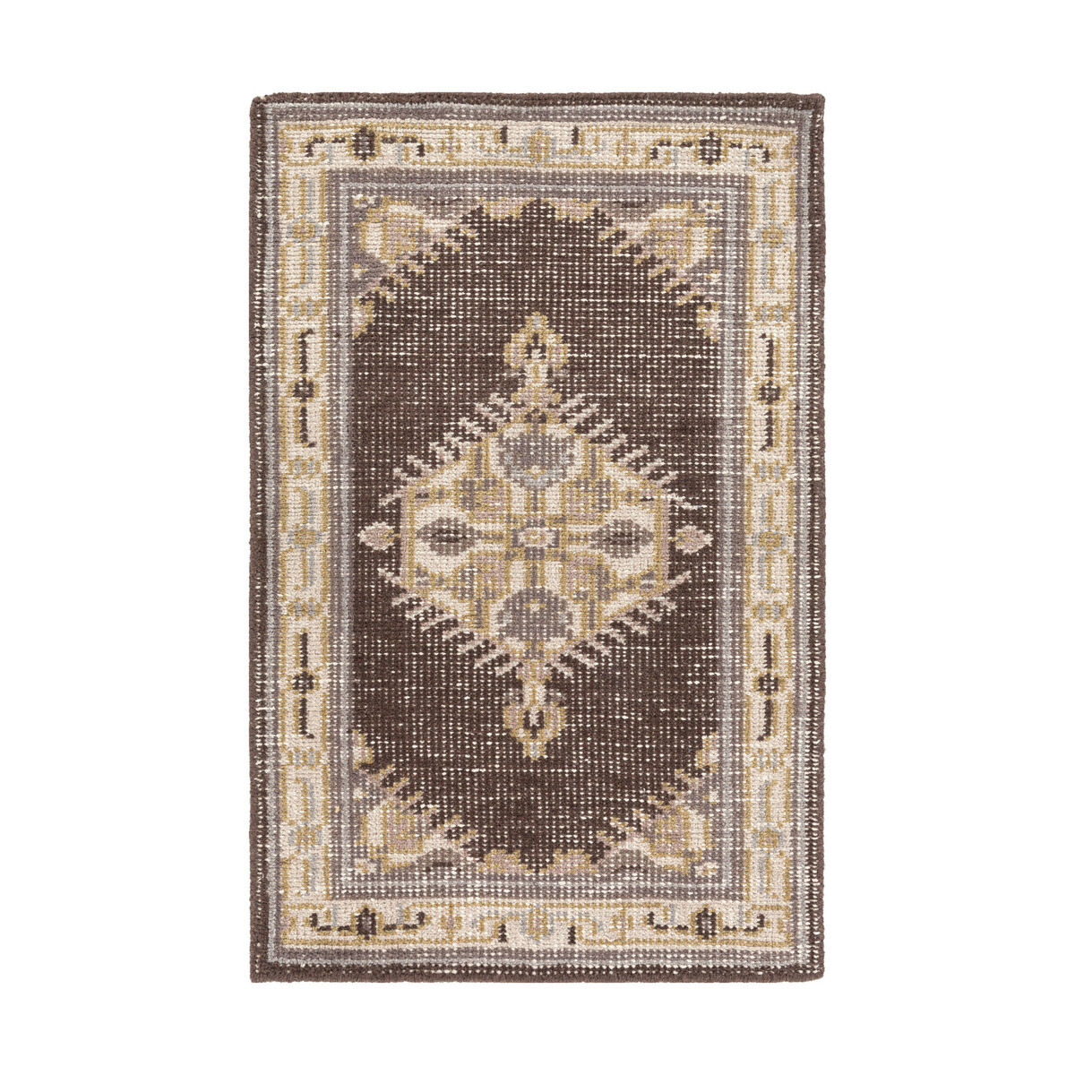 Luella 66 X 42 inch Camel/Light Gray/Medium Gray/Dark Brown/Ivory Rugs, Wool
