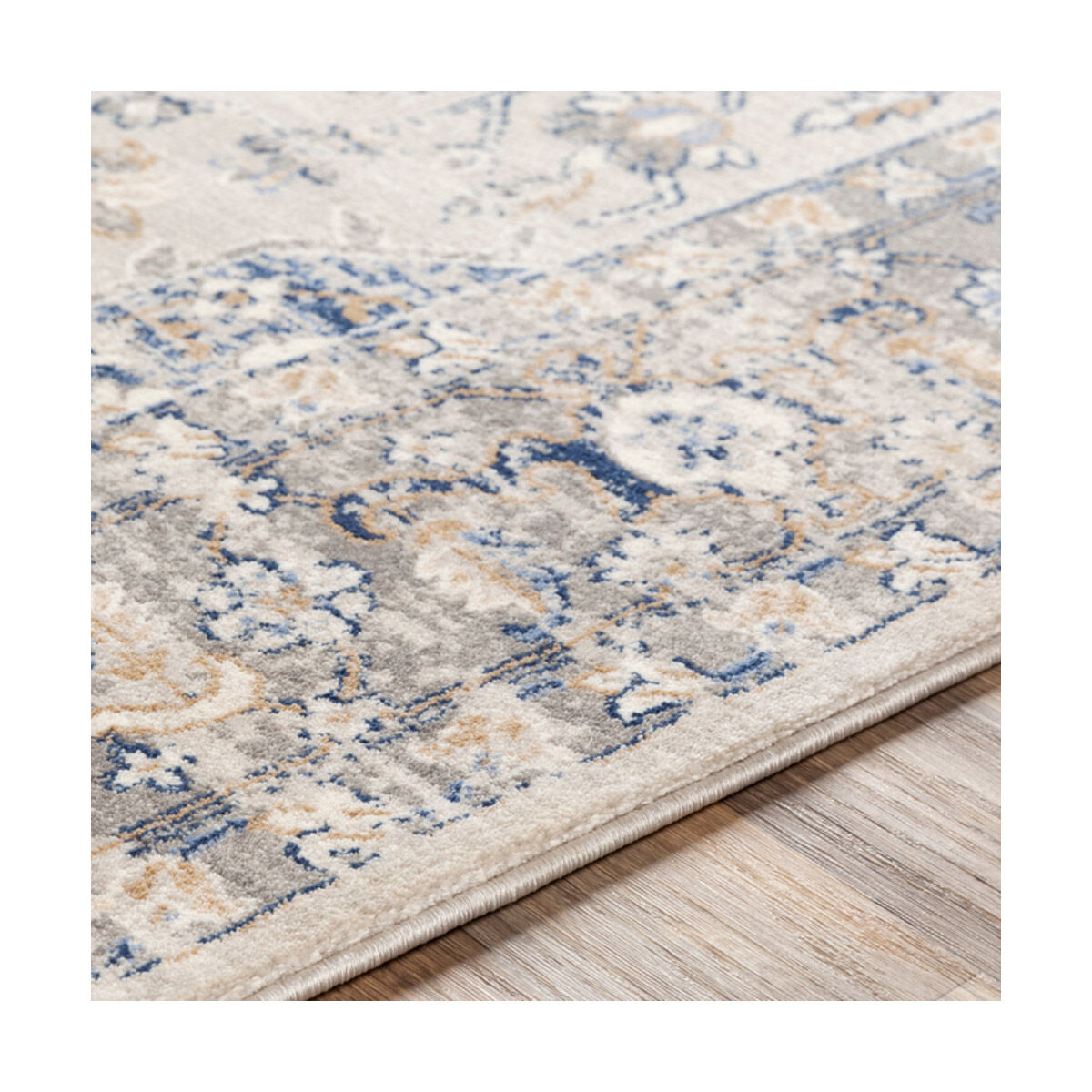 Alton 87 X 63 inch Navy/Bright Blue/Medium Gray/Tan/White Rugs