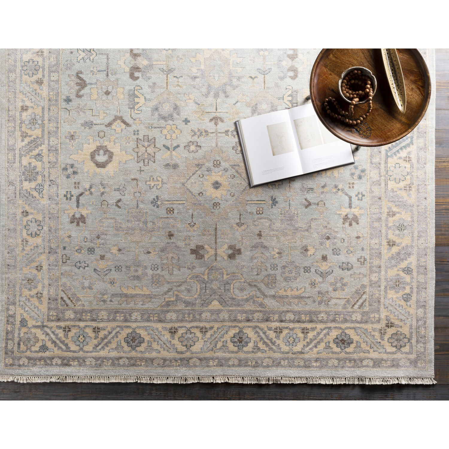 Poppy 156 X 108 inch Ice Blue Rug, Rectangle