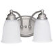 Booker 2 Light 13 inch Matte Nickel Vanity Light Wall Light 