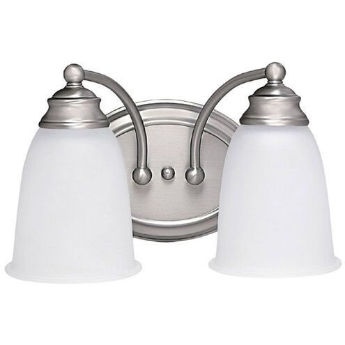 Booker 2 Light 13 inch Matte Nickel Vanity Light Wall Light