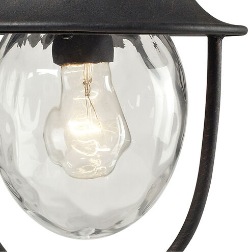 Chivalry 1 Light 15 inch Weathered Charcoal with Clear Outdoor Post Light