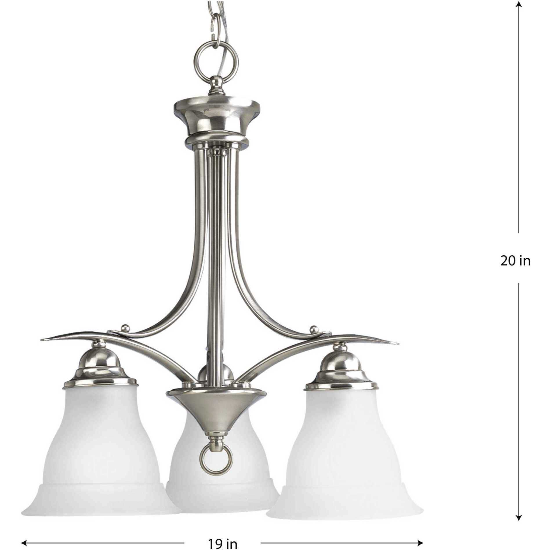 Nerissa 3 Light 19 inch Brushed Nickel Chandelier Ceiling Light