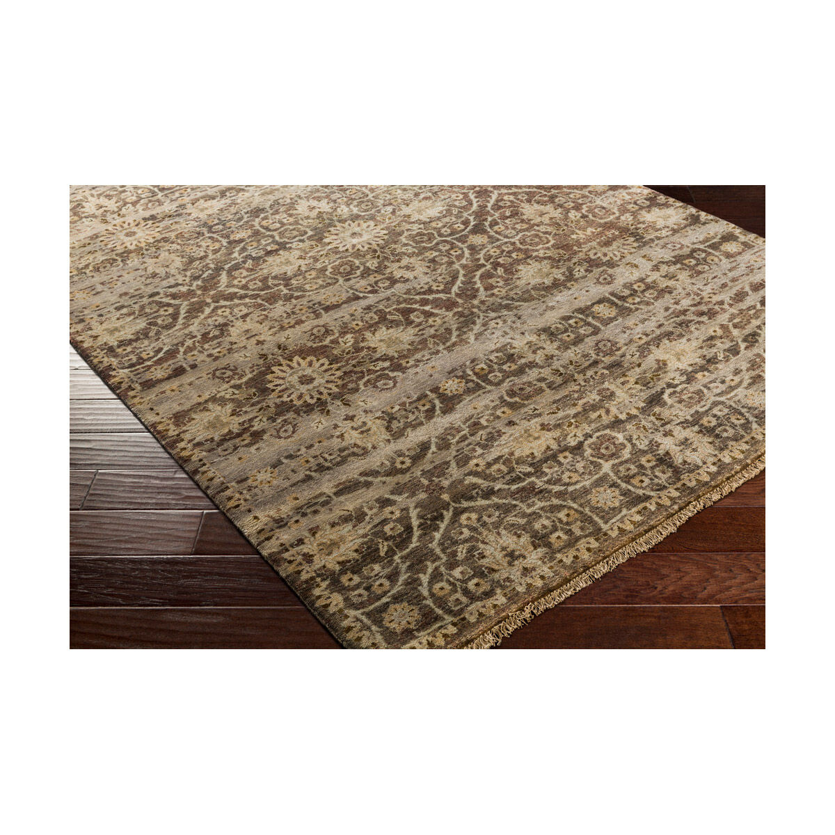 Dorset 36 X 24 inch Dark Brown/Camel/Taupe/Ivory Rugs, Wool