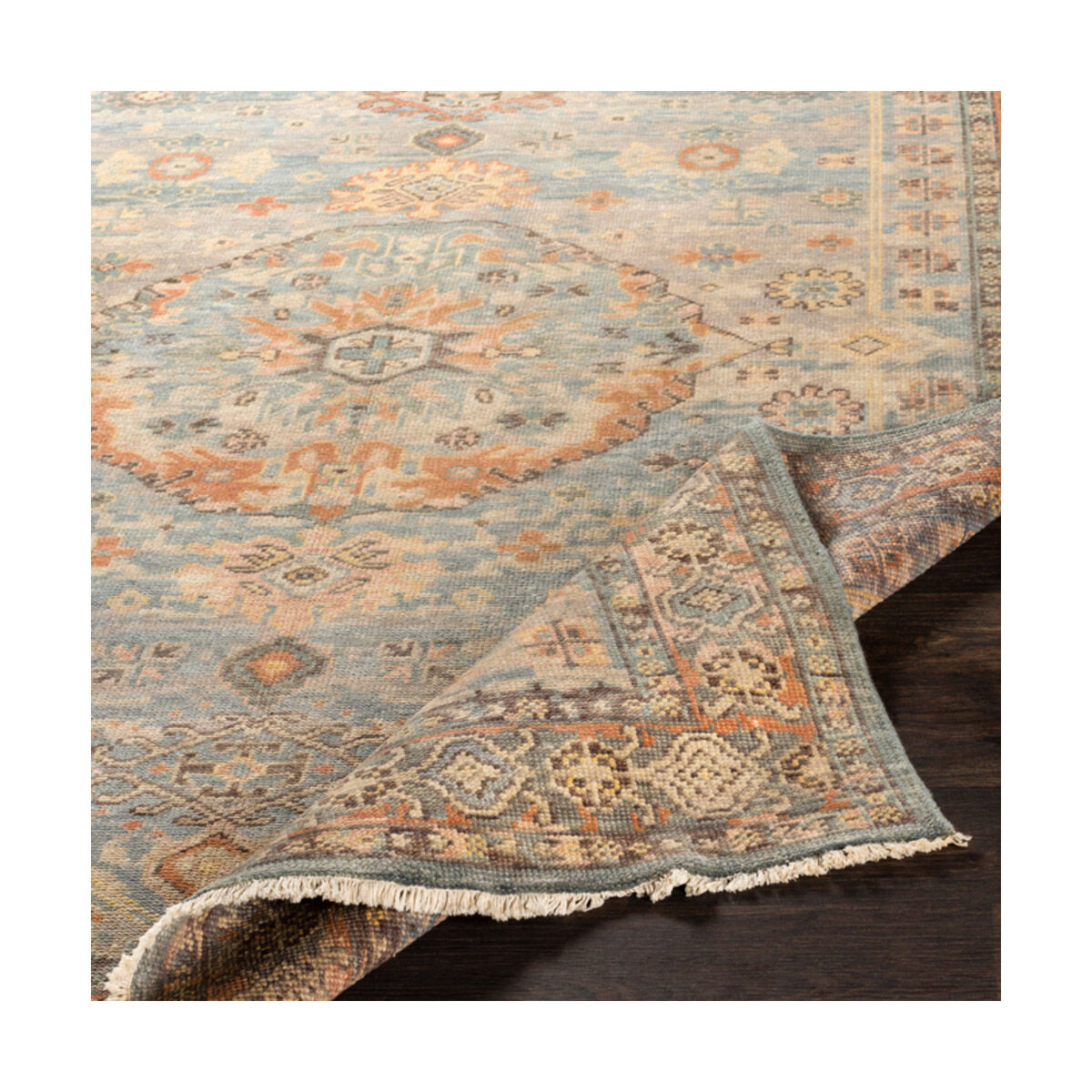 Nero 102 X 66 inch Sky Blue Rug, Rectangle