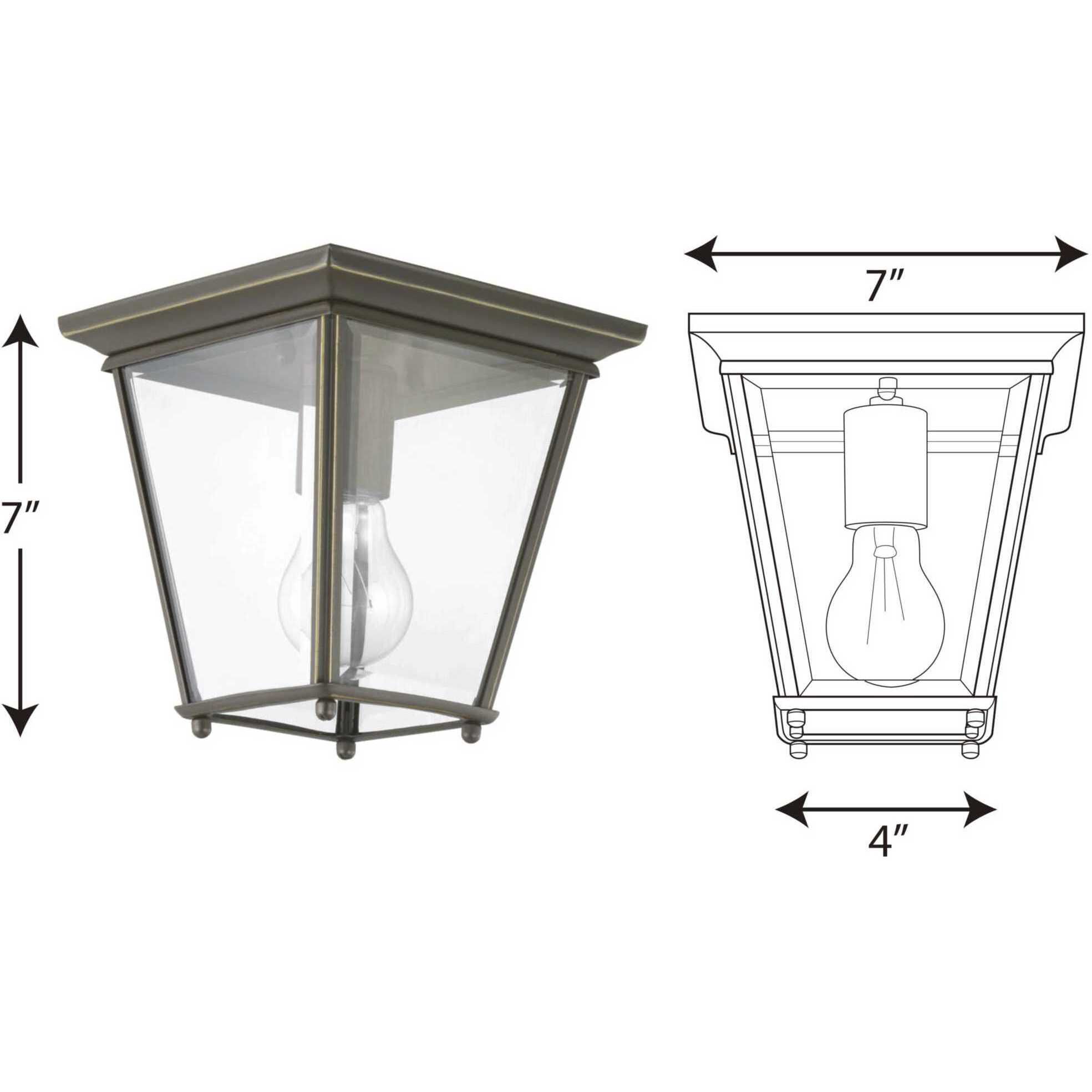 Quennel 1 Light 7 inch Antique Bronze Outdoor Flush Mount