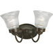 Clarence 2 Light 11.75 inch Antique Bronze Bath Vanity Wall Light