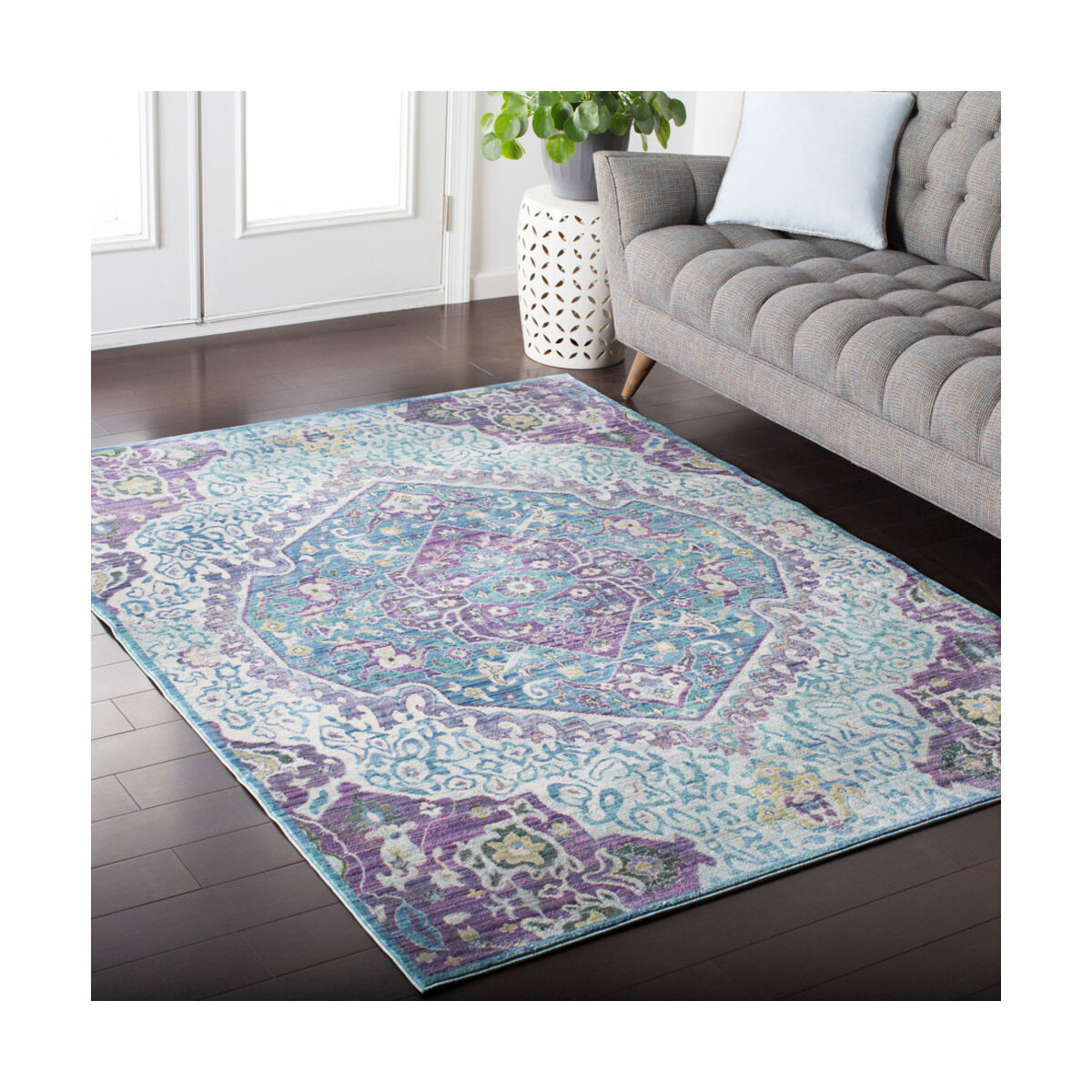 Ayland 94 X 34 inch Bright Purple/Pale Blue/Teal/Lime/Dark Green/Camel Rugs, Polyester