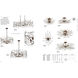 Trey 8 Light 32 inch Sunglow Bronze Semi Flush Mount Ceiling Light