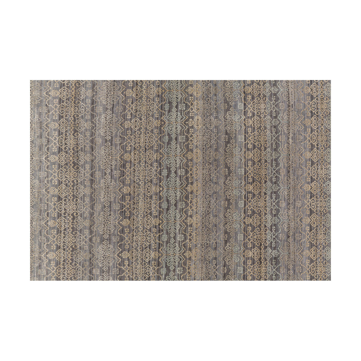Carey 120 X 96 inch Neutral and Brown Area Rug, Wool and Silk