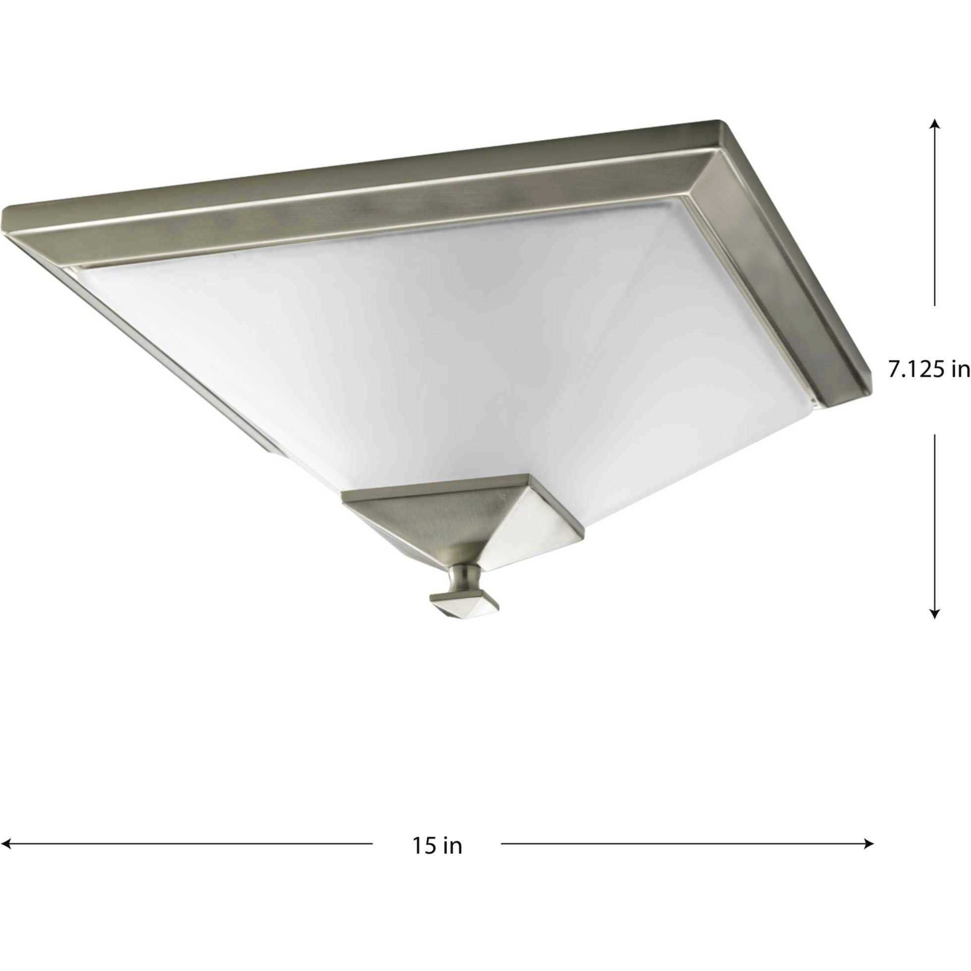 Lucas 2 Light 15 inch Brushed Nickel Flush Mount Ceiling Light