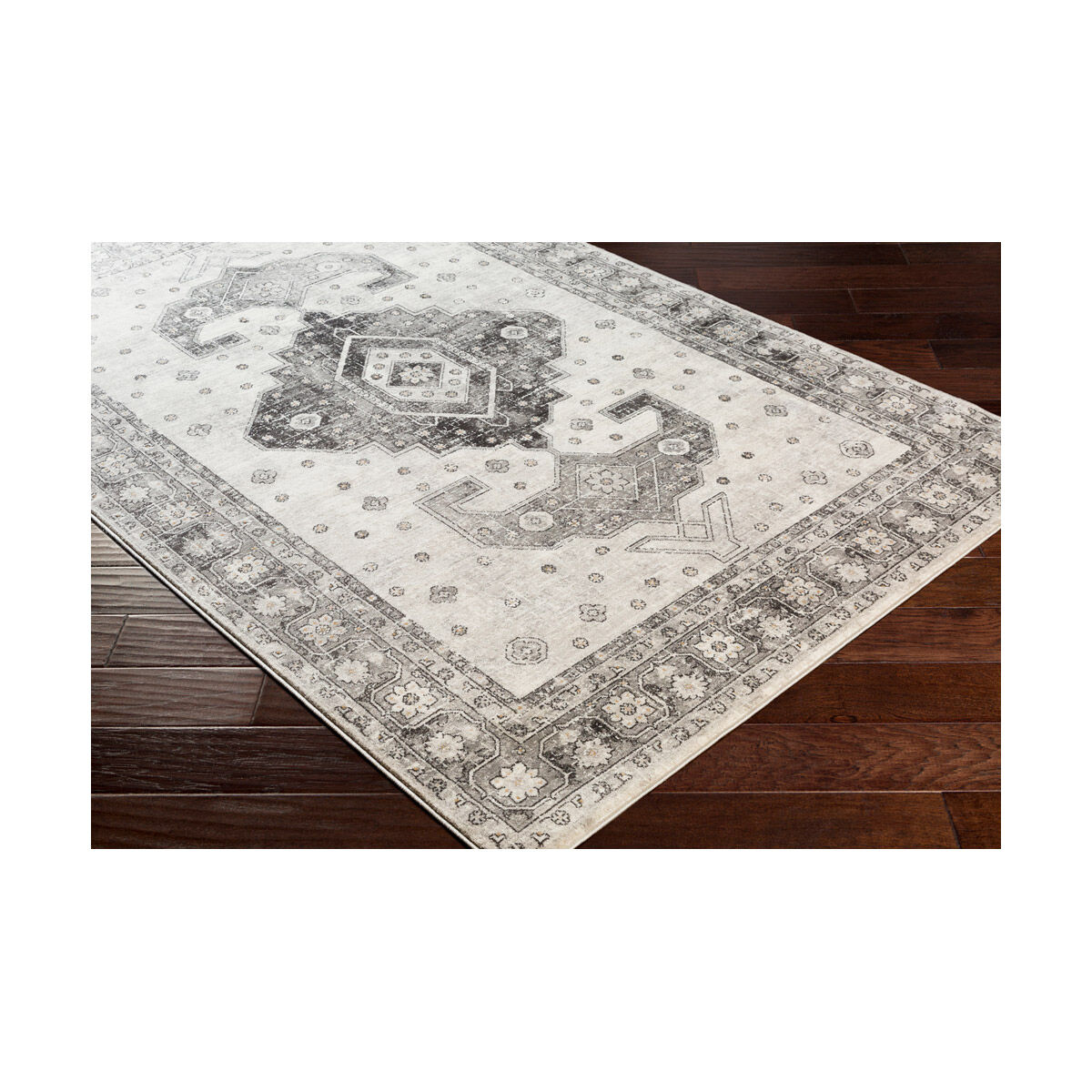 Alton 87 X 63 inch Charcoal/Medium Gray/Black/Tan/Beige/White Rugs