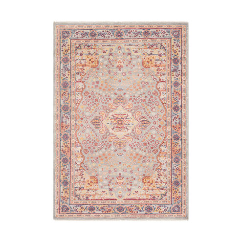 Nero 66 X 42 inch Sage/Light Gray/Dark Red/Saffron/Burnt Orange Rugs, Rectangle