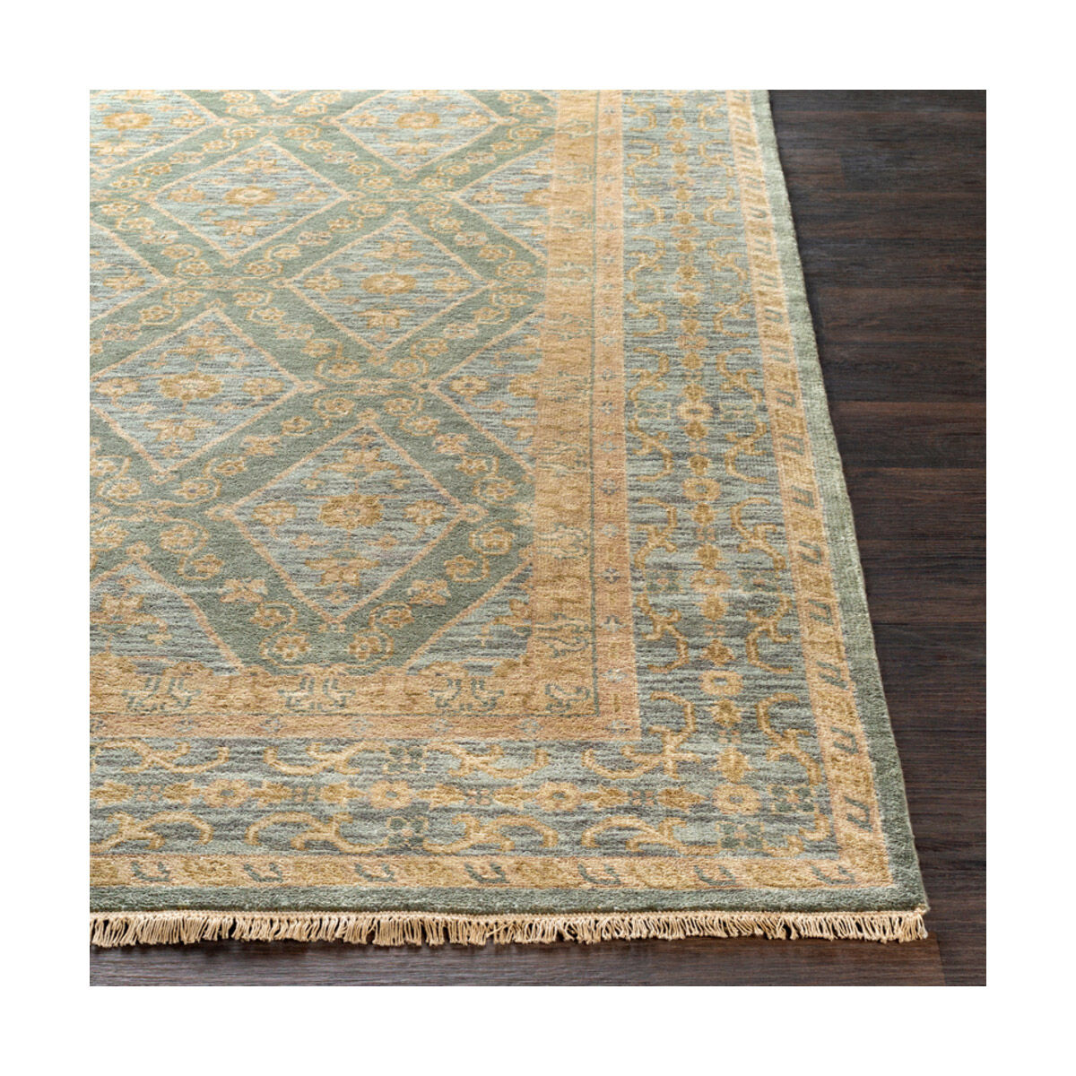Douglas 36 X 24 inch Sage/Denim/Khaki/Camel Rugs, Wool