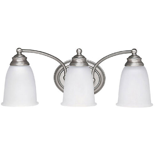 Booker 3 Light 18 inch Matte Nickel Vanity Light Wall Light