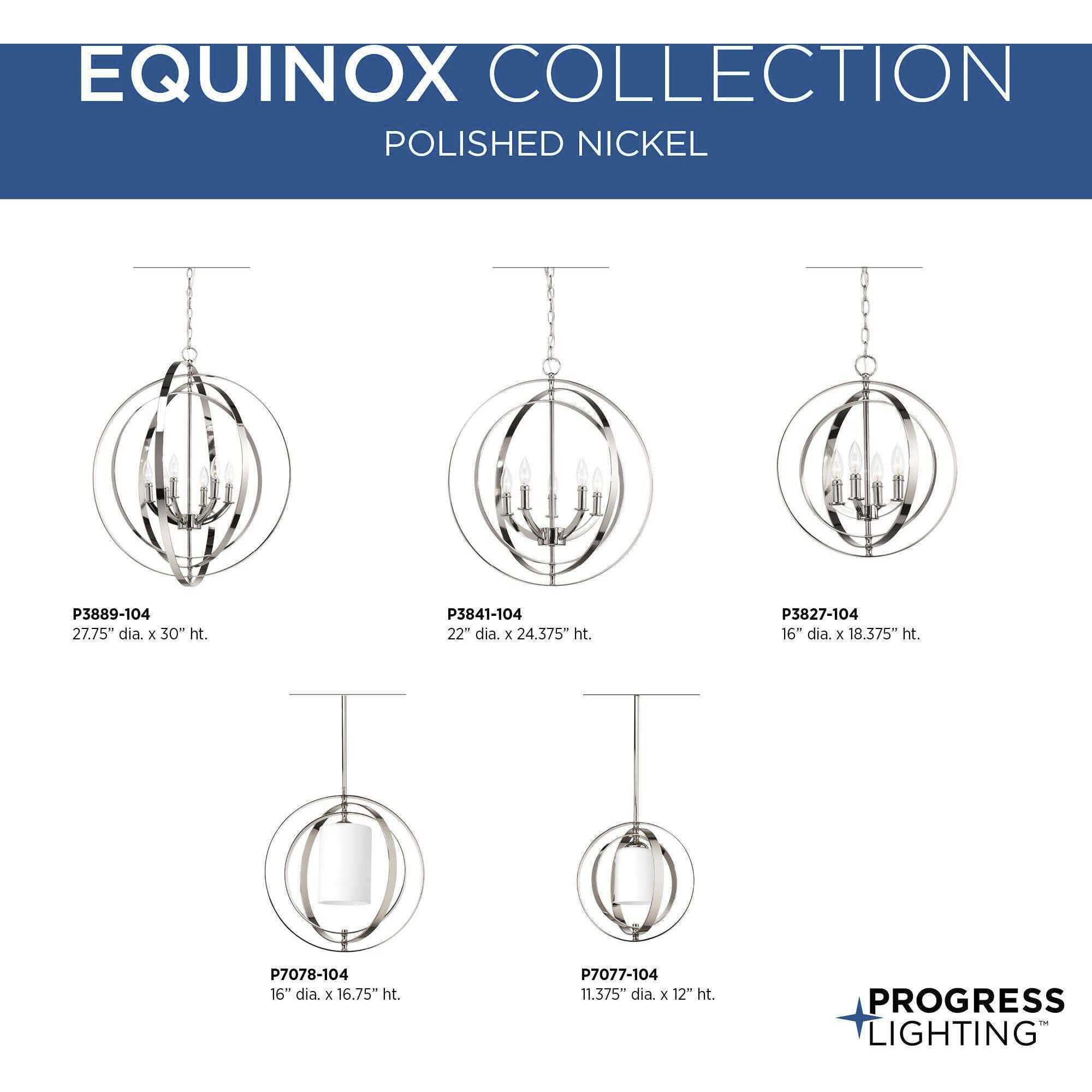 Buster 4 Light 16 inch Polished Nickel Foyer Pendant Ceiling Light